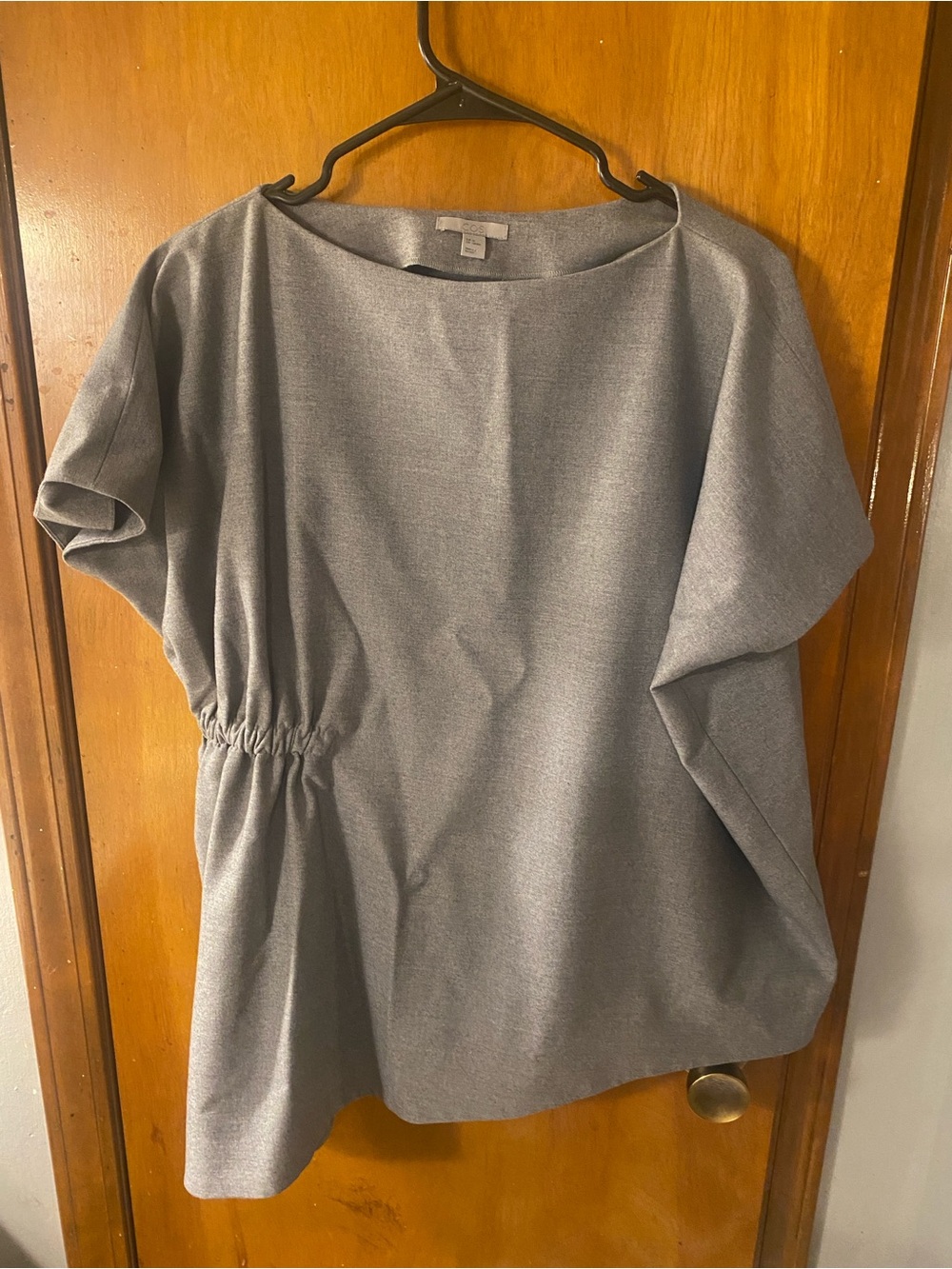 COS Gray Wool Blend Asymmetrical Oversized Top